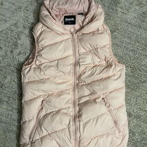 Bench Women's Pale Pink Quilted Hooded Puffer Vest